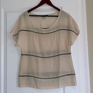 Silk cream top with silver details